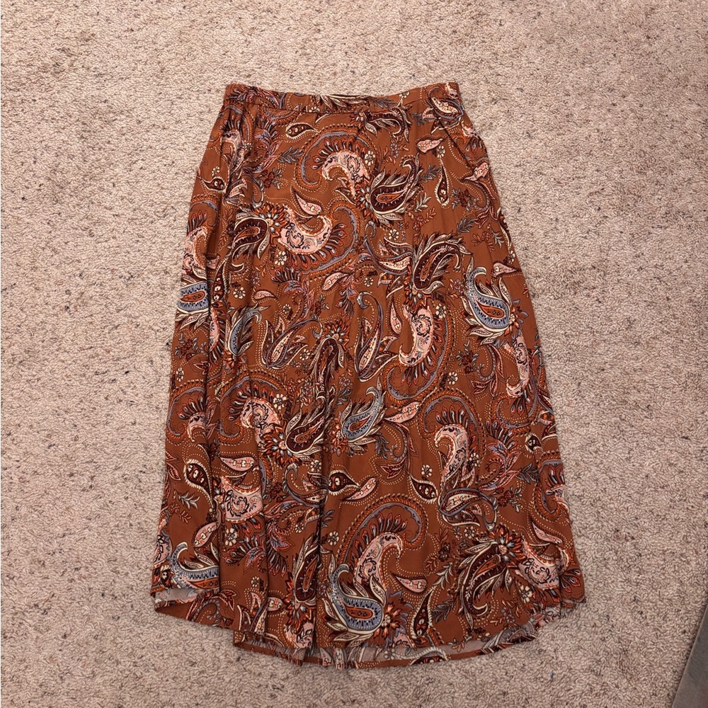 Grace Terracotta Paisley A-Line Skirt